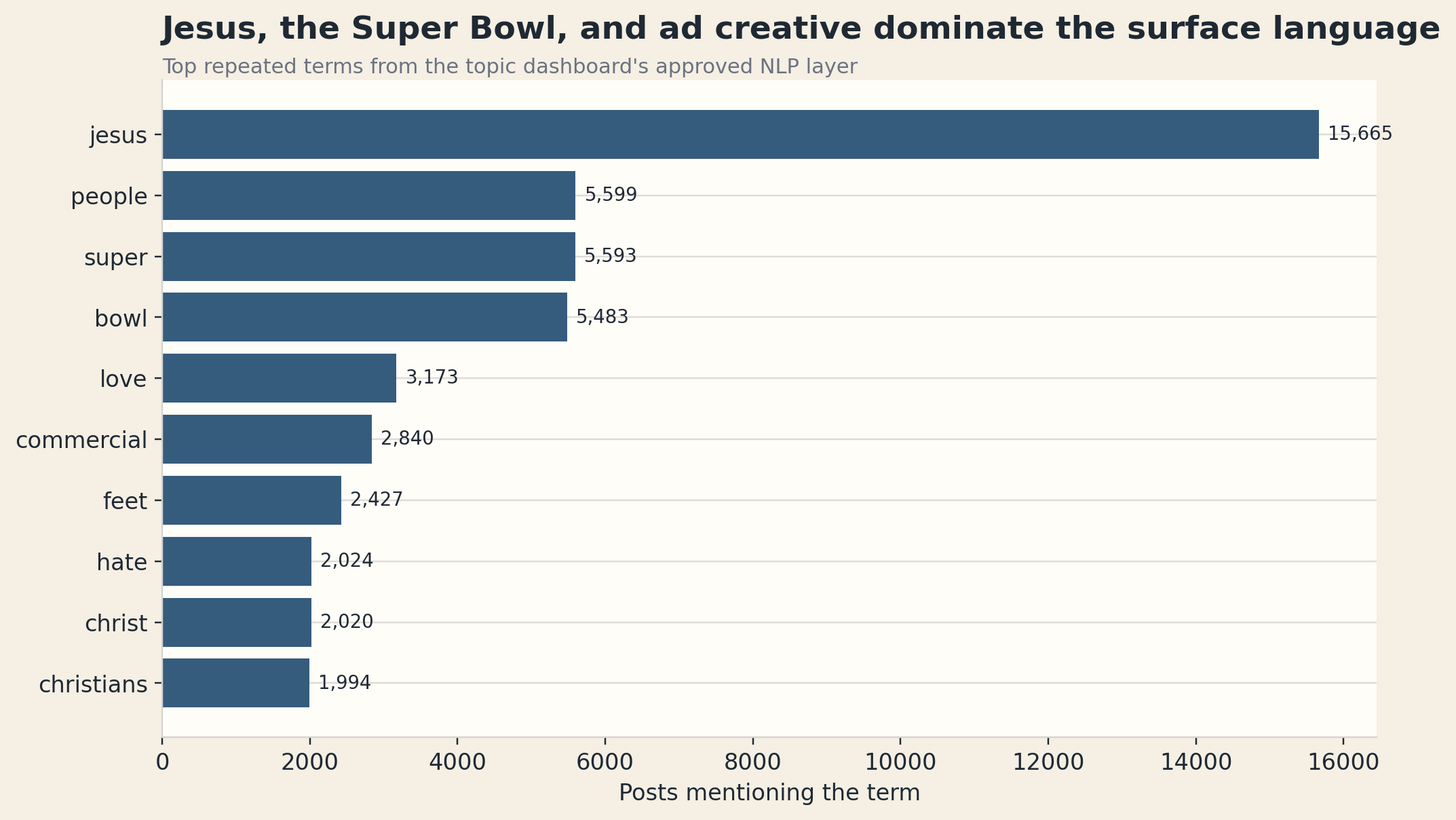 Most repeated campaign terms in the dataset