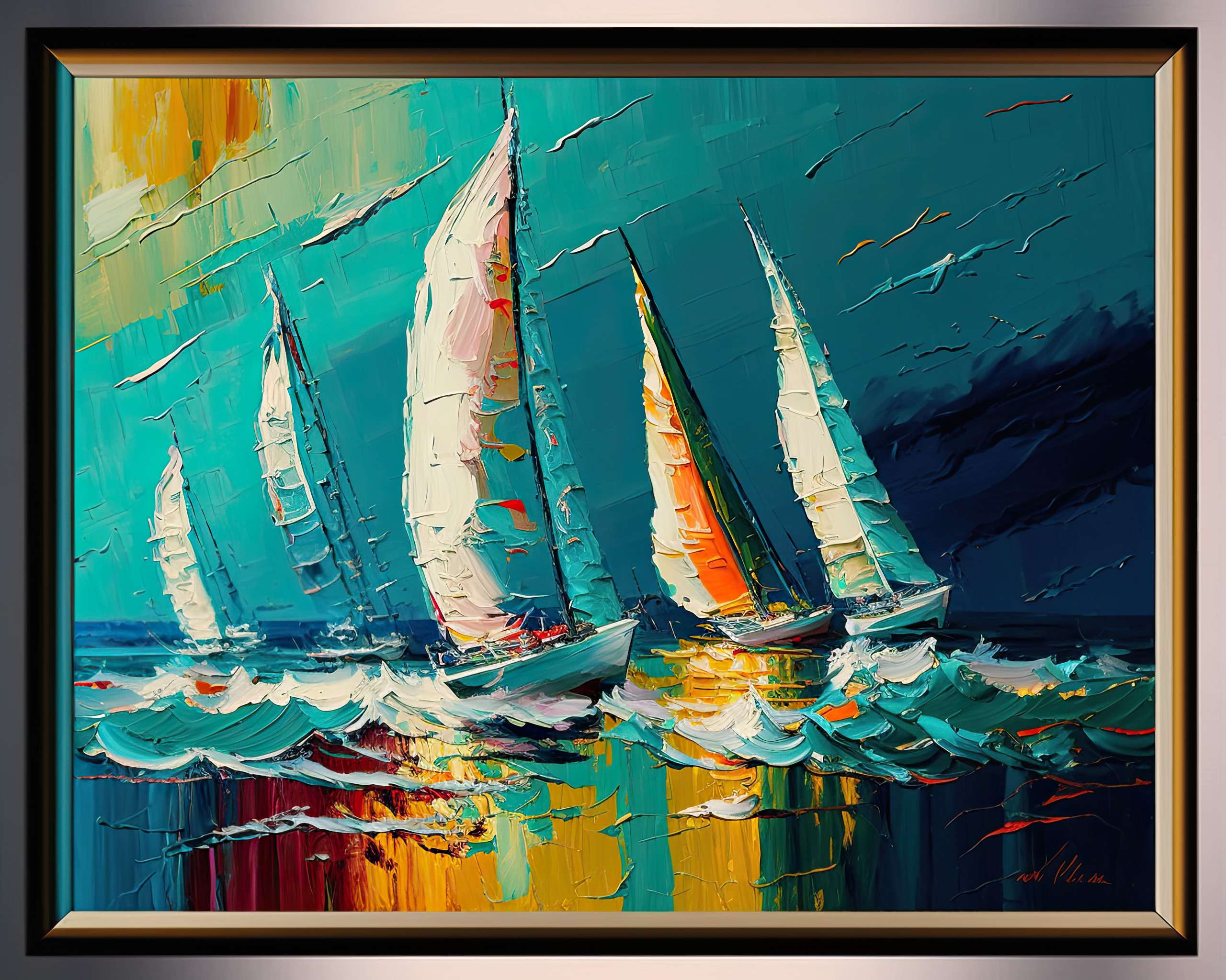 A high-resolution polished AI artwork with fewer obvious artifacts, demonstrating improved realism.