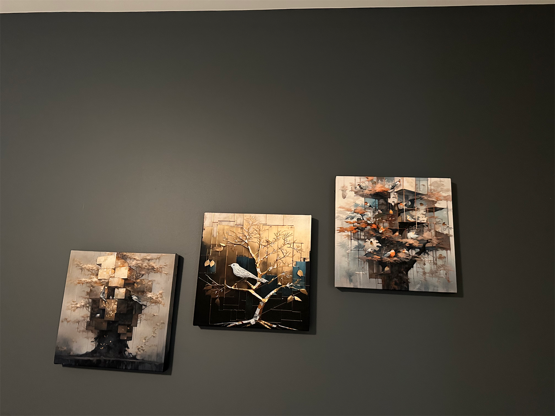 Another AI-generated wall print displayed in a home setting, representing how those early renders became lasting keepsakes.